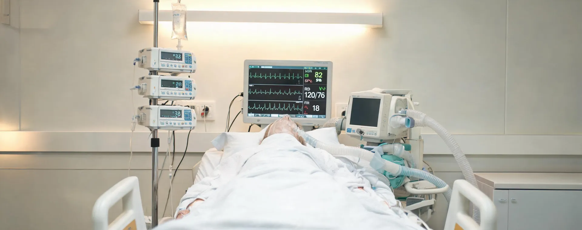 ICU bedside infusion and monitoring workspace