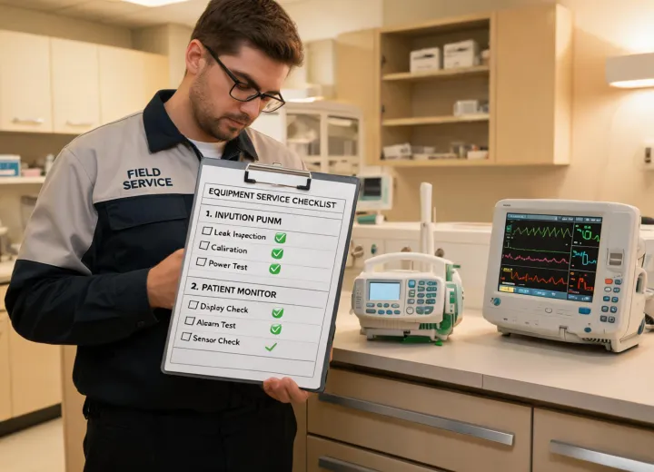 Field service engineer in ICU equipment room